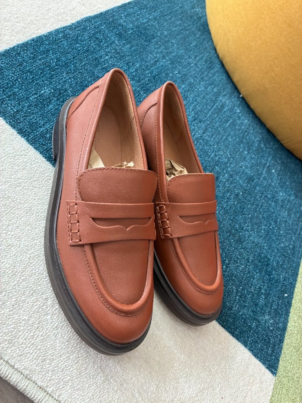 $158 Madewell The Vernon Leather Penny Loafers – Dried Maple 6.5 - Picture 3 of 8
